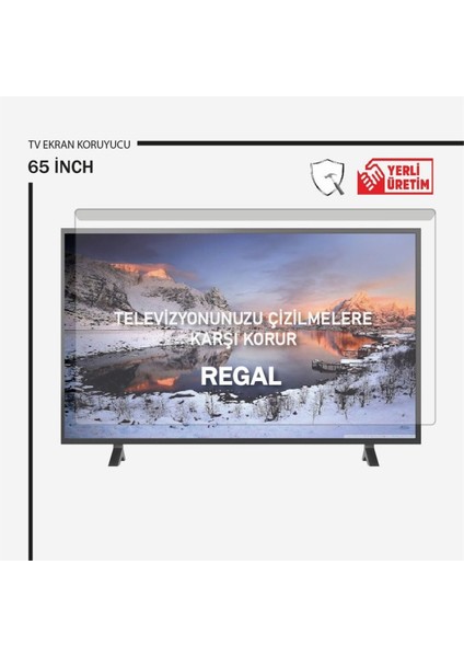 Regal 65" Inç 165 Ekran Tv Kırılmaz Ekran Koruyucu Ultra Dayanıklı Esnek Ekran Koruyucu
