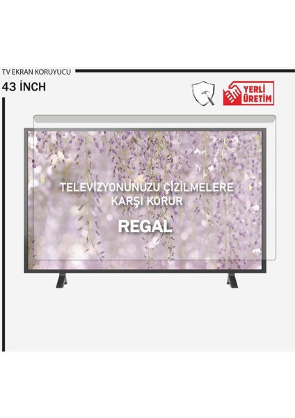 Regal 43" Inç 109 Ekran Tv Kırılmaz Ekran Koruyucu Ultra Dayanıklı Esnek Ekran Koruyucu