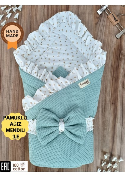 Pike Bebek Battaniyesi Dış Kundağı Pamuklu Çiçek Desenli Yenidoğan Hastane Çıkışı Mevsimlik