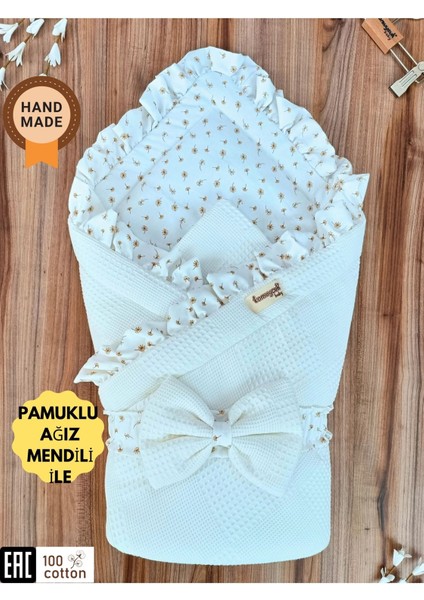 Pike Bebek Battaniyesi Dış Kundağı Pamuklu Çiçek Desenli Yenidoğan Hastane Çıkışı Mevsimlik