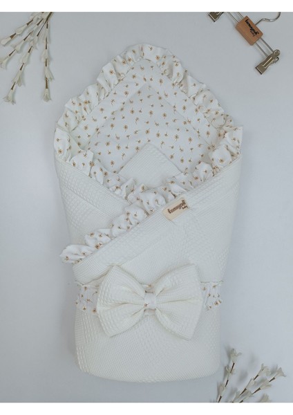 Pike Bebek Battaniyesi Dış Kundağı Pamuklu Çiçek Desenli Yenidoğan Hastane Çıkışı Mevsimlik