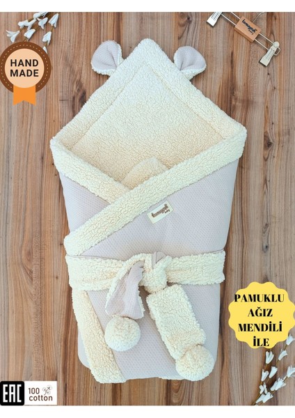 Kışlık Kalın Çocuk Battaniyesi Pamuklu Doğal Uyku Kundağı Hastane Çıkışı Yenidoğan Örtü