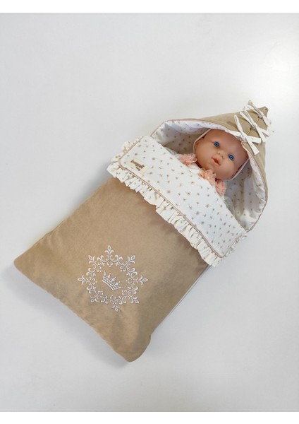 Kız Erkek Çocuk Dış Kundak Battaniyesi Özel Nakışlı Pamuklu Mevsimlik Hastane Çıkışı Yenidoğan