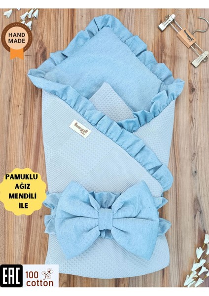 Pike Çocuk Battaniyesi Kundağı Pamuklu Çıkarılabilen Iç Elyaf Yenidoğan Hastane Çıkışı