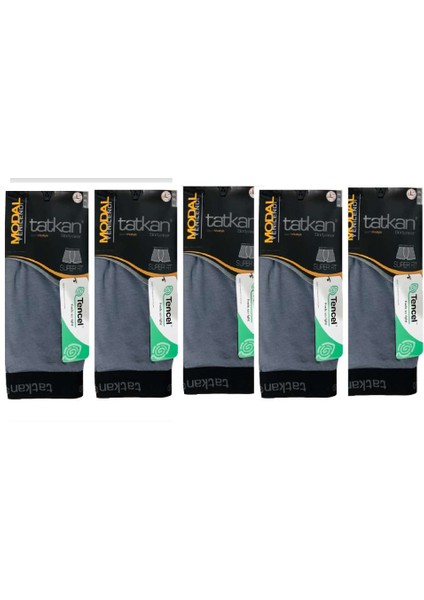 Tatkan Erkek 5'li Modal Penye (Likralı Esnek) Spor Kesim Slim Fit Boxer Külot (Kombin) Abani Classic