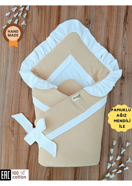 Bebek Battaniyesi Kundağı Pamuklu Inci Waffle Kumaş Yenidoğan Hastane Çıkışı Hediyelik Örtü