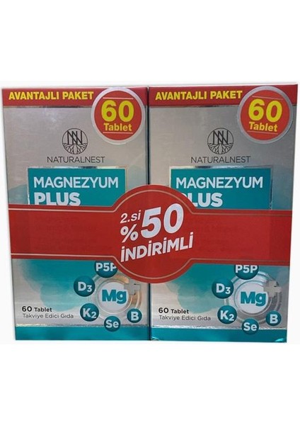 Magnezyum Plus 60 Tablet 2'li