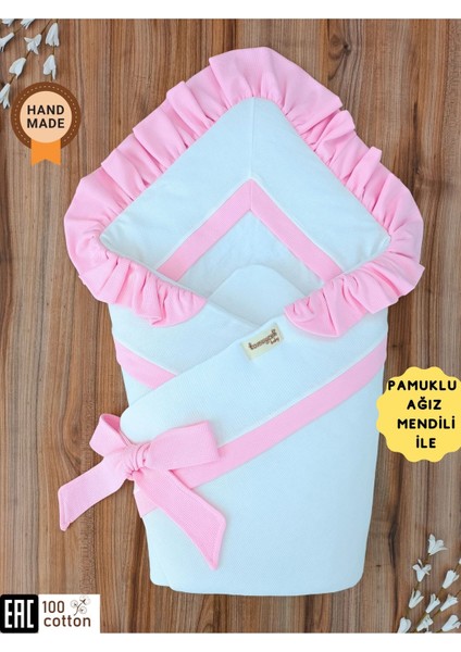 Bebek Battaniyesi Kundağı Pamuklu Inci Waffle Kumaş Yenidoğan Hastane Çıkışı Hediyelik Örtü