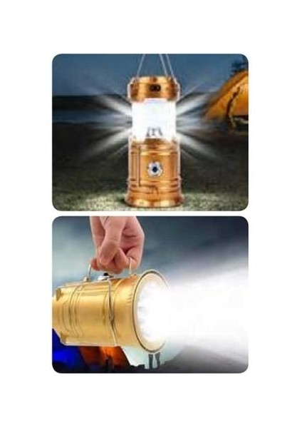 Solar Burda 20W Solar Iki Fonksiyonlu Gold Kamp Feneri
