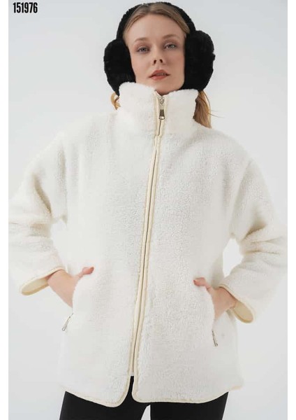 Fermuarlı Peluş Mont