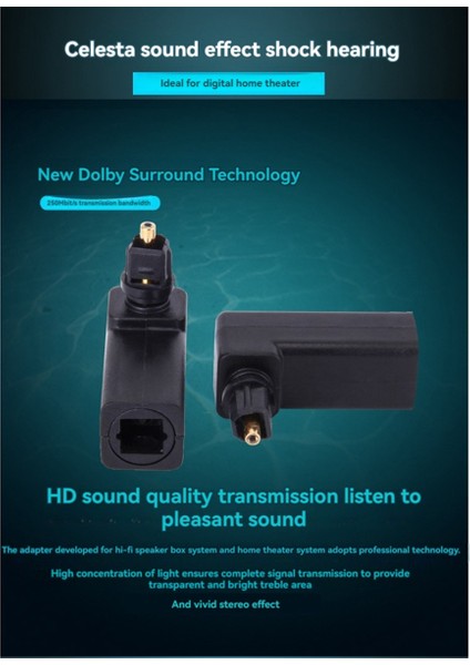 Adet Toslink 90 Derece Optik Ses Kablosu Adaptörü Erkekten Dişiye Dik Açı 360 Döner Pc Tv DVD Stereo (Yurt Dışından)