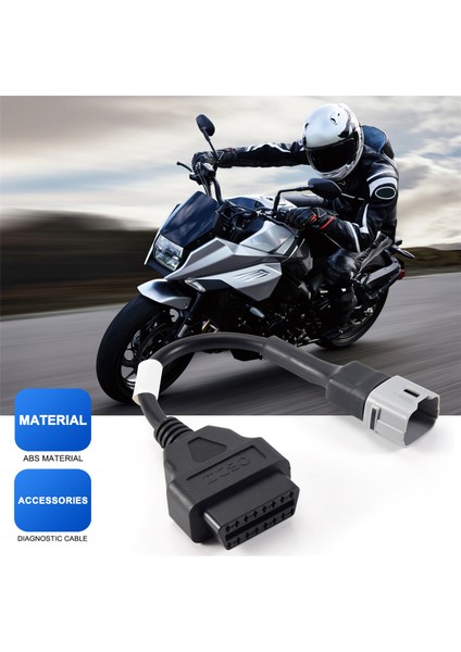 Obd Motosiklet Kablosu 6 Pin Fiş Tanılama 6 Pin'den Obd2 16 Adaptörüne (Yurt Dışından)
