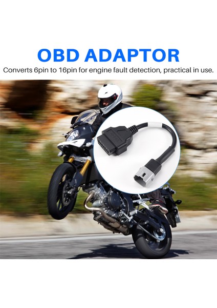 Obd Motosiklet Kablosu 6 Pin Fiş Tanılama 6 Pin'den Obd2 16 Adaptörüne (Yurt Dışından)