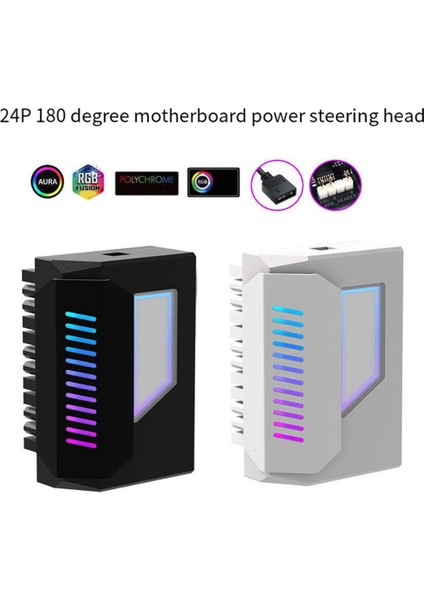 Atx 24PIN Adaptör 180 Derece Argb 5V Senkronizasyon Masaüstü Pc Anakart Dıy Bilgisayar Aksesuarları Siyah (Yurt Dışından)