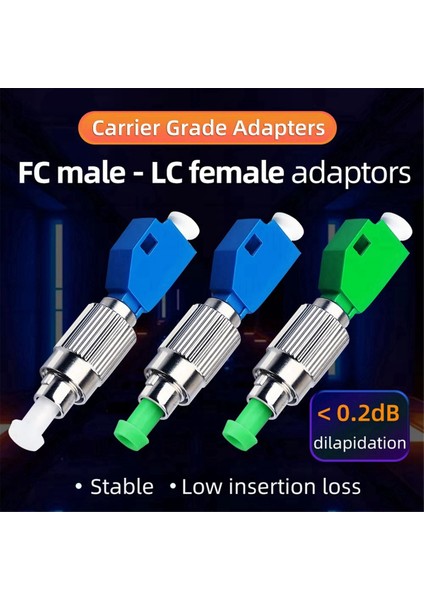 Fc Erkek - Lc Dişi Hibrit Dönüştürücü Adaptör Fiber Optik Güç Ölçer Bağlantı Parçası Tek Modlu Konnektör (Yurt Dışından)
