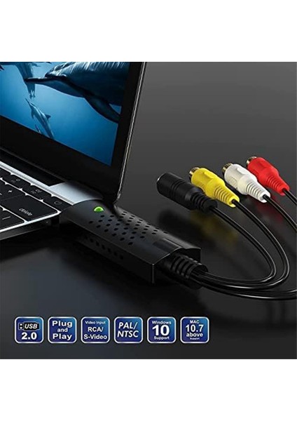 USB Video Yakalama Kartı, Mini Dv Vcr Hi8 DVD Dijital'i Dönüştürmek Için Ses Dönüştürücü Yakalayıcı (Yurt Dışından)
