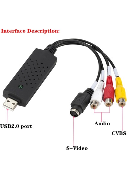 USB Video Yakalama Kartı, Mini Dv Vcr Hi8 DVD Dijital'i Dönüştürmek Için Ses Dönüştürücü Yakalayıcı (Yurt Dışından)