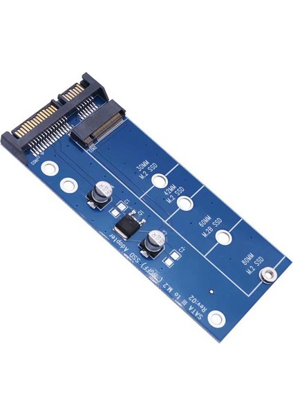 Ngff M.2 Adaptörü M2'den Sata 3 SSD Genişletme Kartı B Anahtar Desteği 30/42/60/80MM Mavi (Yurt Dışından)