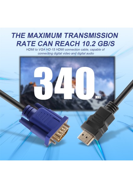1.8m Mavi Hdtv'den VGA HD15 Erkek Adaptör Kablosu Dönüştürücü Pc Tv Df Yeni (Yurt Dışından)