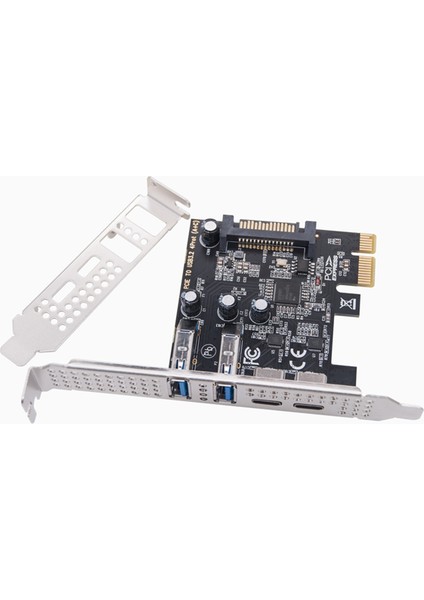 Type C USB 3.2 Gen1 5gbps Pcıe Kart Adaptörü Pcı Express Kartı 2xusb A Portu+2xtype-C Portu/usb3.2 Pcı-E Genişletme (Yurt Dışından)