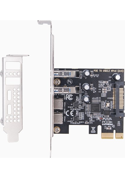 Type C USB 3.2 Gen1 5gbps Pcıe Kart Adaptörü Pcı Express Kartı 2xusb A Portu+2xtype-C Portu/usb3.2 Pcı-E Genişletme (Yurt Dışından)