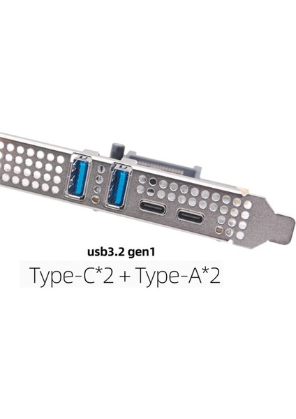 Type C USB 3.2 Gen1 5gbps Pcıe Kart Adaptörü Pcı Express Kartı 2xusb A Portu+2xtype-C Portu/usb3.2 Pcı-E Genişletme (Yurt Dışından)