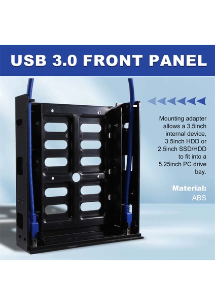 x USB 3.0 Ön Panel 3.5 Inç Aygıt/hdd Veya 2.5 Inç Ssd/hdd - 5.25 Disket Optik Sürücü Yuvası Tepsi Braketi (Yurt Dışından) fırsatları