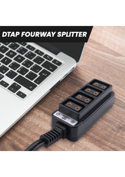 D-Tap Erkek - 4 Portlu P-Tap Dişi Kamera Güç Kaynağı Dağıtıcısı Dtap Dörtlü Ayırıcı (Yurt Dışından)