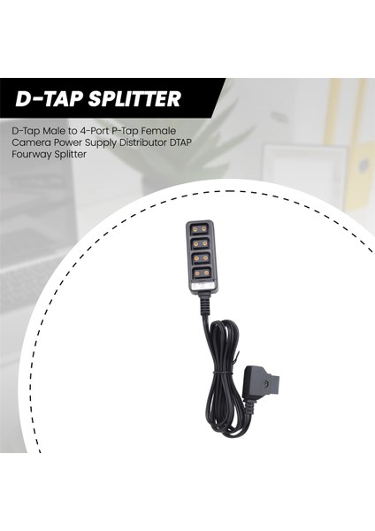 D-Tap Erkek - 4 Portlu P-Tap Dişi Kamera Güç Kaynağı Dağıtıcısı Dtap Dörtlü Ayırıcı (Yurt Dışından)