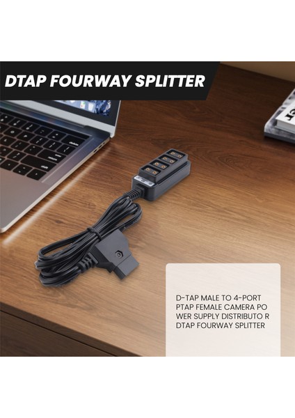 D-Tap Erkek - 4 Portlu P-Tap Dişi Kamera Güç Kaynağı Dağıtıcısı Dtap Dörtlü Ayırıcı (Yurt Dışından)