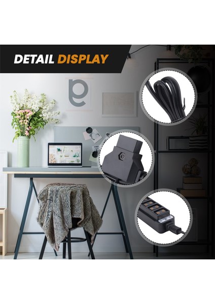 D-Tap Erkek - 4 Portlu P-Tap Dişi Kamera Güç Kaynağı Dağıtıcısı Dtap Dörtlü Ayırıcı (Yurt Dışından)