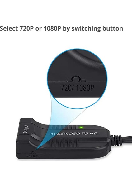 Av-S-Video - Uyumlu Adaptör S-Video Av Cvbs Video Dönüştürücü Çıkışı 720P/1080P (Yurt Dışından)
