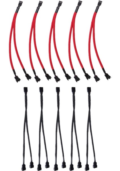 Adet 4 Pin Uzatma Kablosu Pwm Fan Ayırıcı Cpu Kılıflı Adaptör Bağlantı Hattı Konnektörü Siyah (Yurt Dışından)
