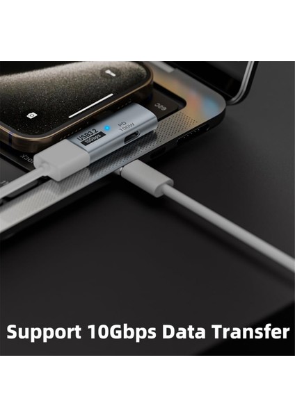 100W Şarj Portlu 2'si 1 Arada USB C - 3.2 Adaptörü, Ally Için 4/3 Otg Dönüştürücü, Gri (Yurt Dışından)