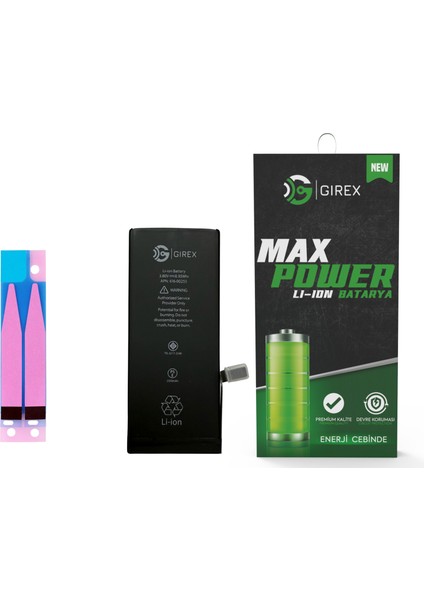 Girex Apple iPhone Se 2020 Güçlendirilmiş Batarya Yüksek Kapasite 2350 Mah