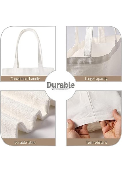 20 Parça 13X18 Inç Süblimasyon Tote Çantalar Boş Tuval Bakkal Dıy El Sanatları Beyaz (Yurt Dışından)