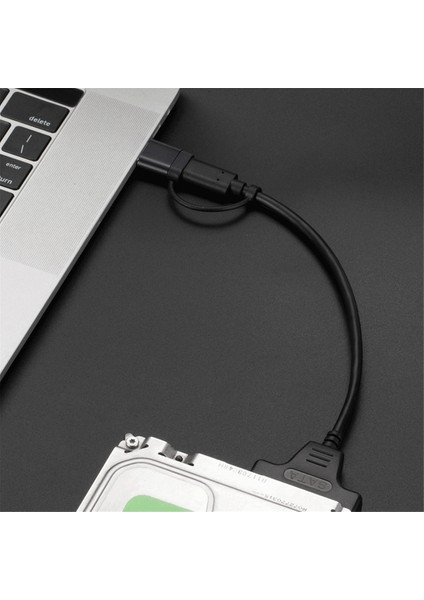 Typec+Usb 3.0 - Sata Sabit Disk Adaptör Kablosu Disk Sürücü Dönüştürücü 2,5/3,5 Inç Mobil (Yurt Dışından)