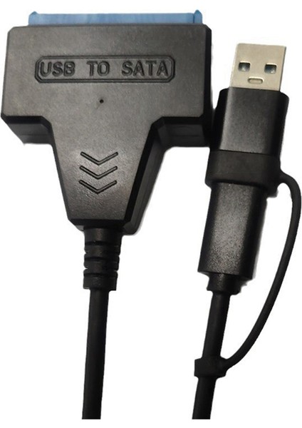 Typec+Usb 3.0 - Sata Sabit Disk Adaptör Kablosu Disk Sürücü Dönüştürücü 2,5/3,5 Inç Mobil (Yurt Dışından)