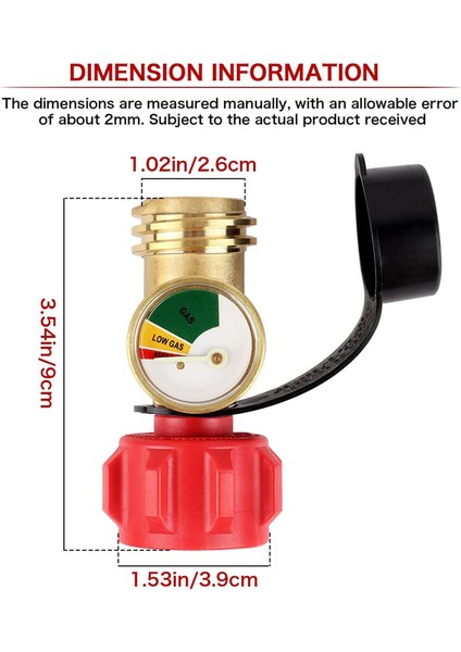 Propan Tankı Ölçer Seviye Göstergesi Kaçak Dedektörü Gaz Basınç Ölçer, Izgara, Fener, Isıtıcı Için Evrensel (Yurt Dışından)
