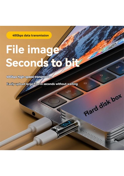 Type C - Otg Adaptörü 240W Usb4 Dijital Ekran Şarj 8k Video Transferi Telefon Tablet Için Şeffaf Siyah (Yurt Dışından)