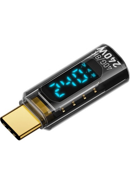 Type C - Otg Adaptörü 240W Usb4 Dijital Ekran Şarj 8k Video Transferi Telefon Tablet Için Şeffaf Siyah (Yurt Dışından)