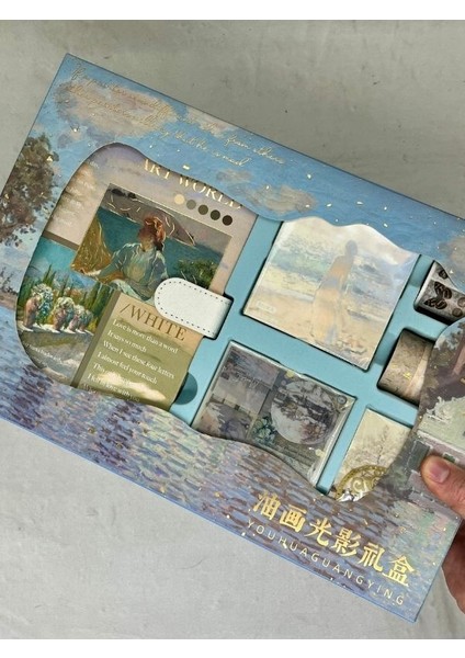Claude Monet Gardeners House At Antibes Açık Mavi Kutu Defter Seti/hediye Set/notebook /bullet Journal