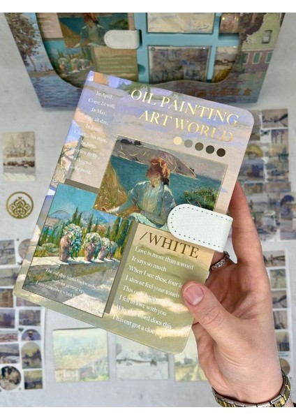 Claude Monet Gardeners House At Antibes Açık Mavi Kutu Defter Seti/hediye Set/notebook /bullet Journal