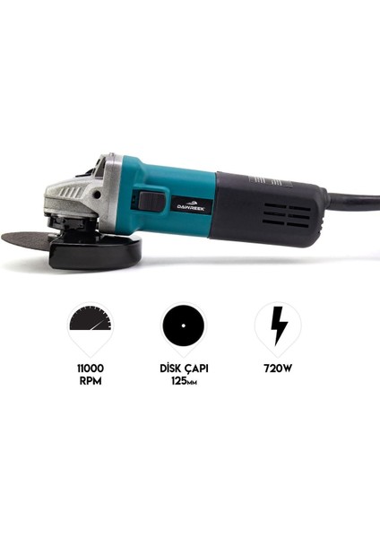 125mm Devirli Spiral Taşlama, 700-1000W, 4 Yıl Garanti, Güçlü ve Dayanıklı