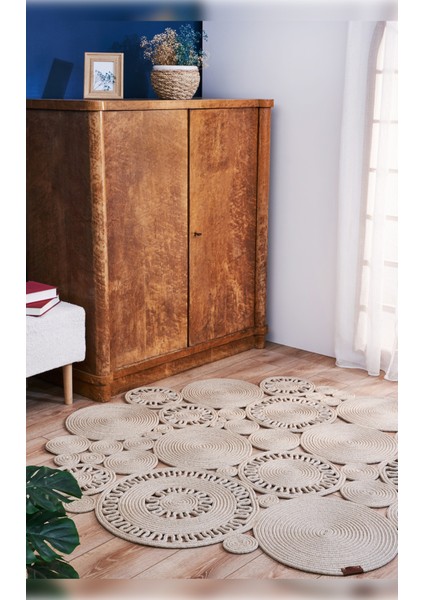 Halı Magnolia 9132 Jüt Örgülü Dekoratif Jüt Hasır Halı