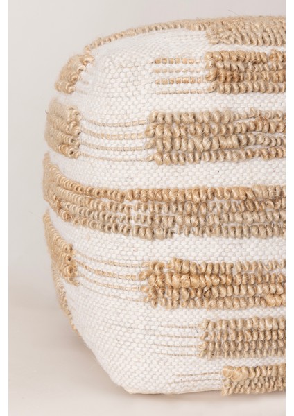 Pure Çizgi Detaylı Krem Natürel Puf 40X40 4275 fırsatları