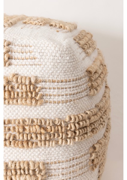 Pure Çizgi Detaylı Krem Natürel Puf 40X40 4275 indirimleri