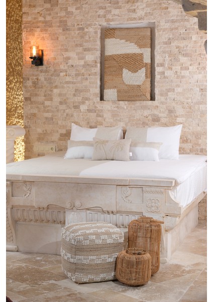 Pure Mini Kabartma Desenli Natürel Krem Puf 40X40 4276 fiyatları