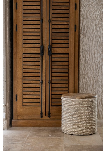 Pure Sandıklı Bej Krem Puf 40X50 4278