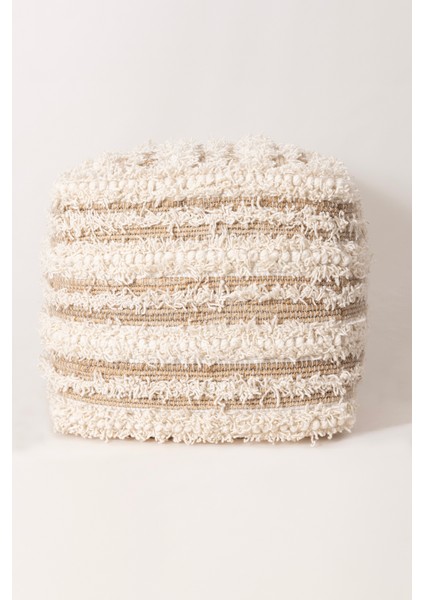 Pure Saçak Dokuma Natürel Krem Puf 40X40 4277 fiyatları